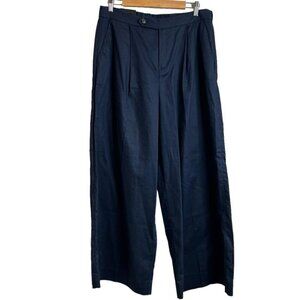 Banana Republic Factory NEW Womens Size 10 Blue Wide Leg Linen Trouser Pants